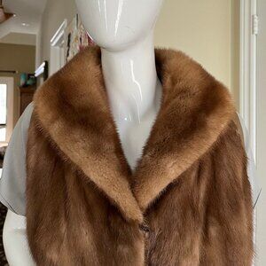 Mink Fur Vest in Cognac Colour - Vintage - Authentic